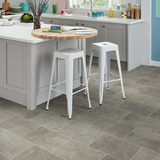 Karndean Knight Tile Grey Riven Slate ST16 - Premier Carpets & Flooring Ltd