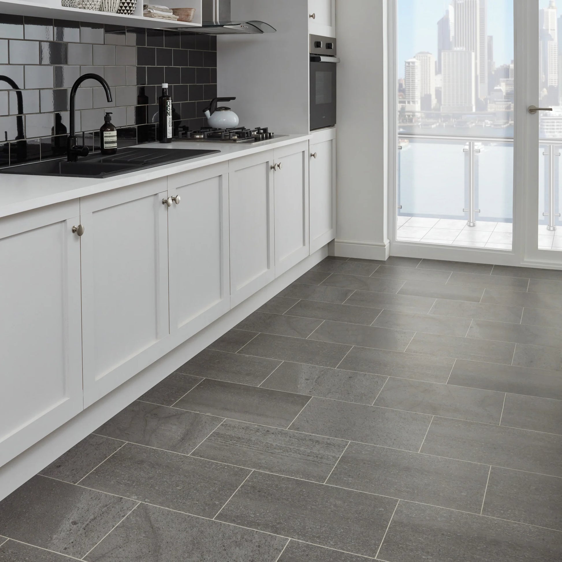 Karndean Knight Tile Honed Charcoal Slate ST19 - Premier Carpets & Flooring Ltd