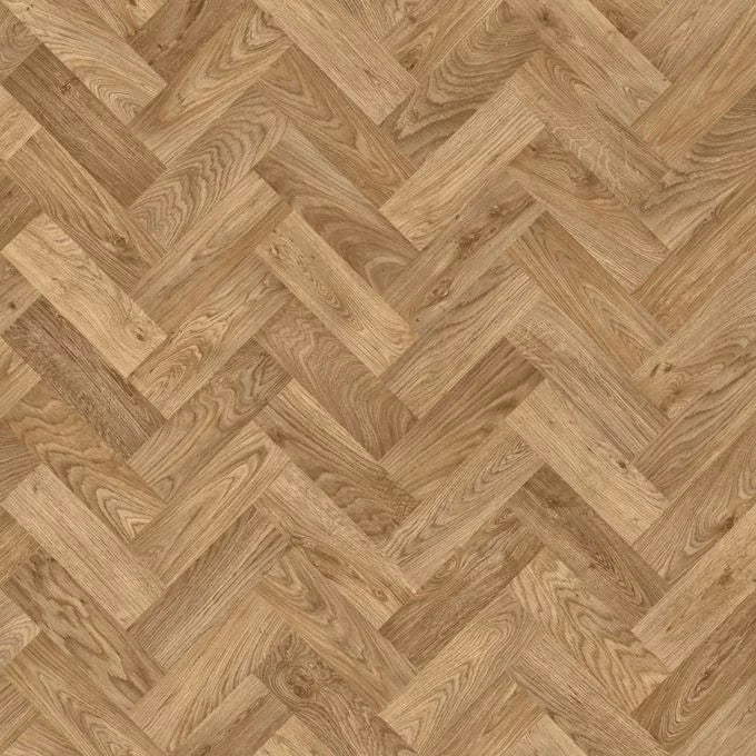 Polyflor Polysafe Wood fx PUR Eton Oak Parquet 3392 - Premier Carpets & Flooring Ltd