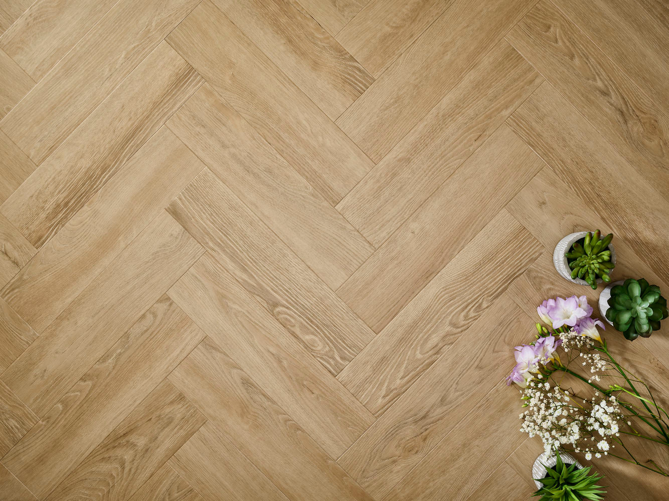 Elements Inspirations Sandy Oak EIH01 Herringbone - Premier Carpets & Flooring Ltd
