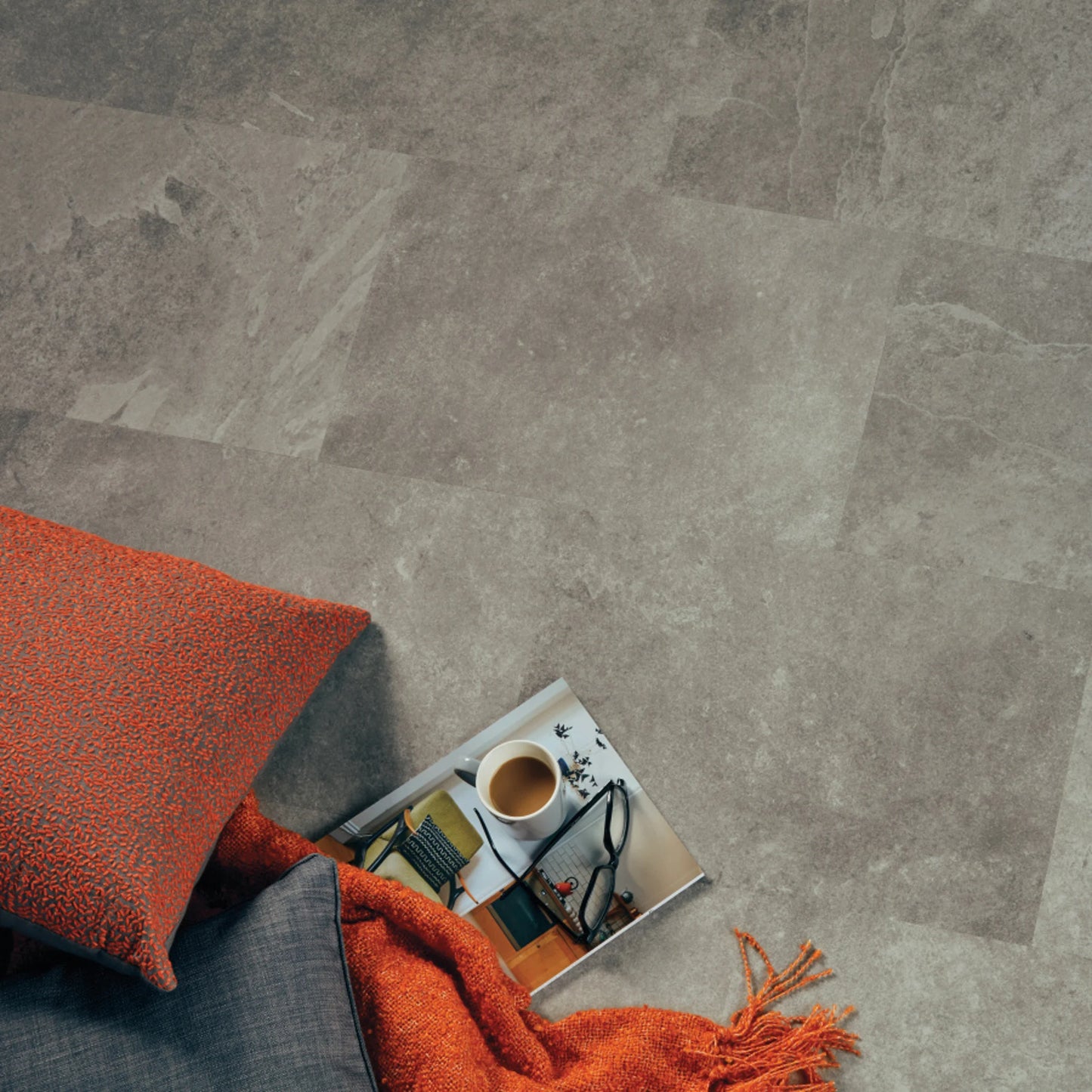 Karndean Knight Tile Grey Riven Slate ST16 - Premier Carpets & Flooring Ltd
