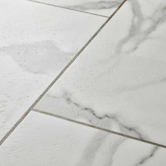 Textures LVT Carrera White TS01 Tile Flooring - Premier Carpets & Flooring Ltd