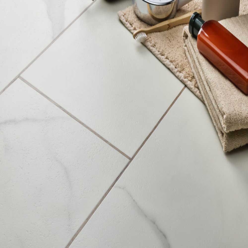 Textures LVT Carrera White TS01 Tile Flooring - Premier Carpets & Flooring Ltd