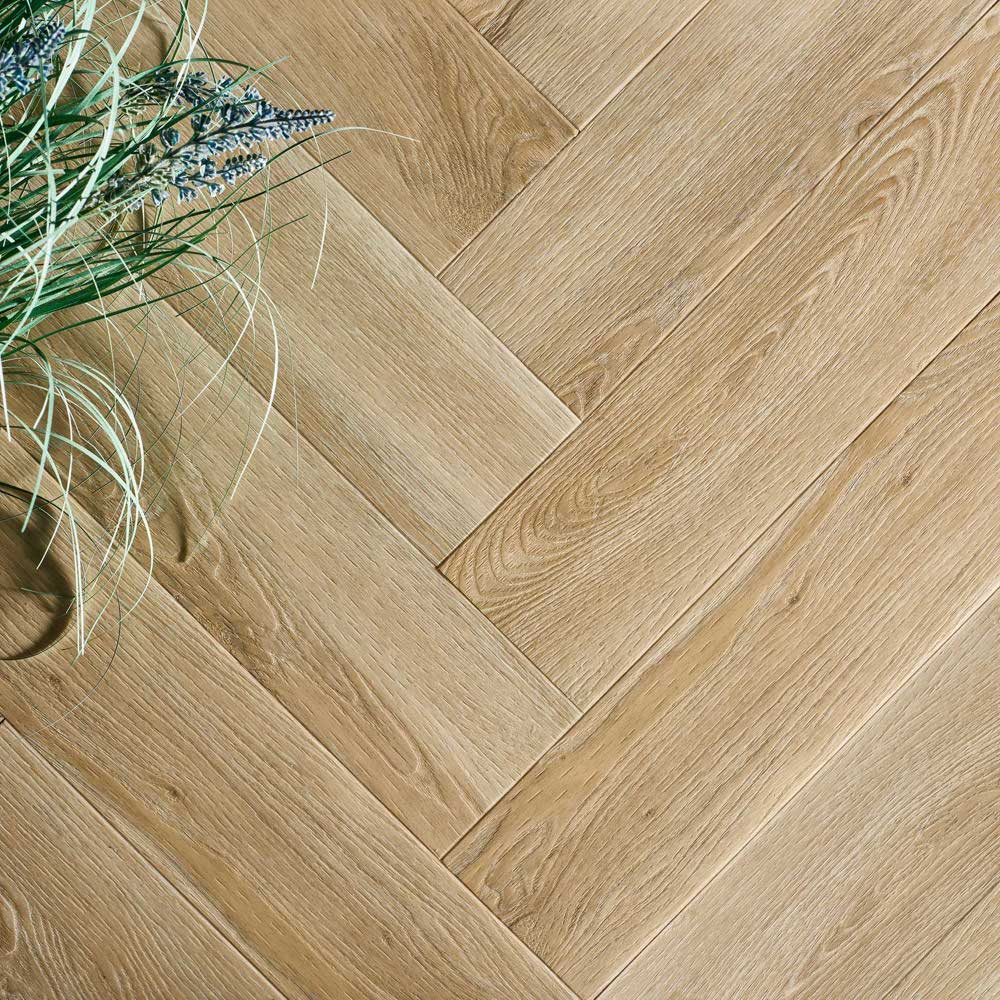 Textures LVT Washed Oak TH04 Herringbone Flooring - Premier Carpets & Flooring Ltd